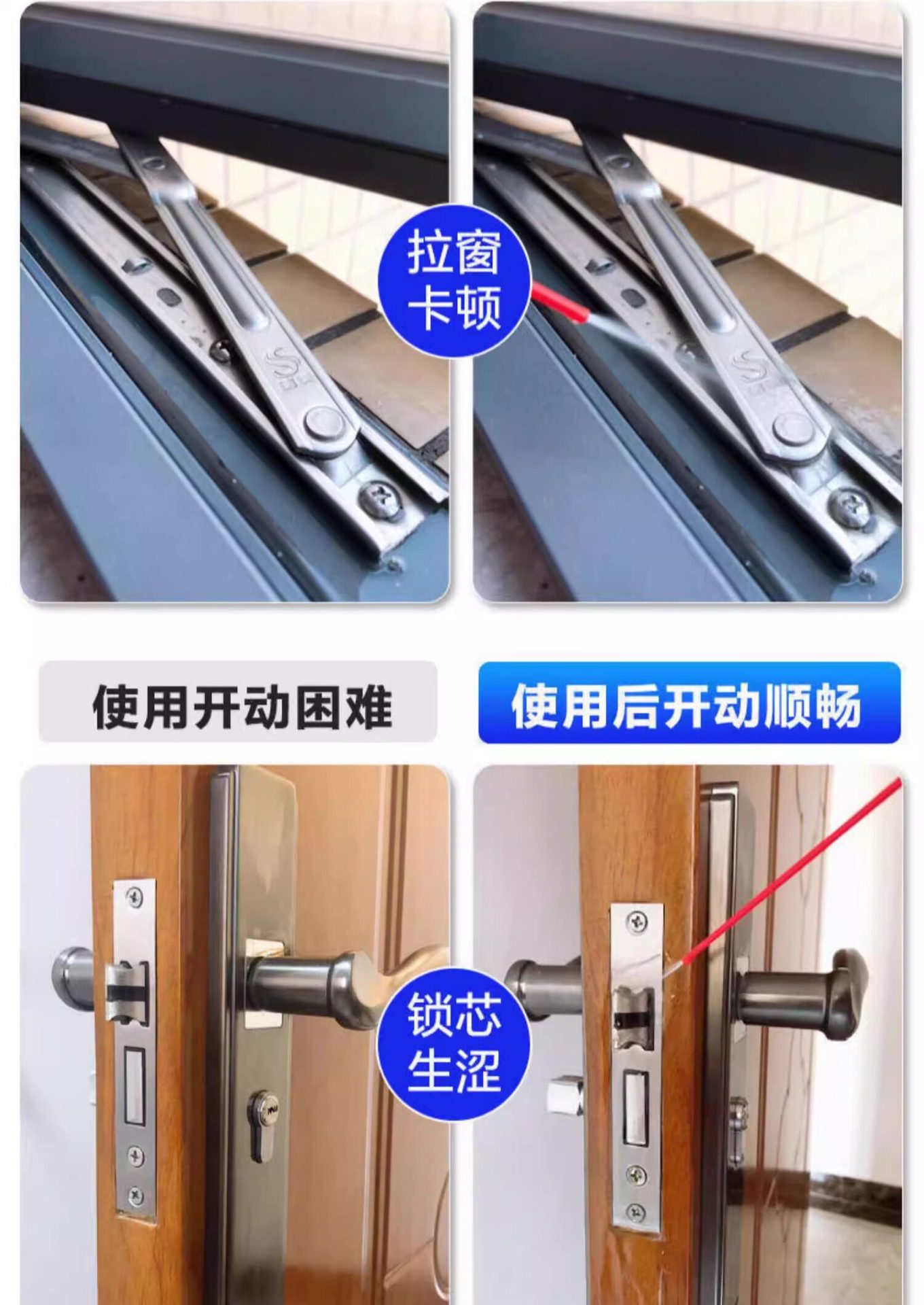 Car window lubricant, sunroof track, car door lubricant, anti-stick and noise-reducing special cleaning and glass maintenance agent
