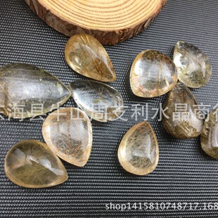 Natural Crystal Hair Crystal Pendant Necklace Pendant Jewelry Hard Hair Crystal Drop Shape Crystal Gold Hair Crystal Wholesale