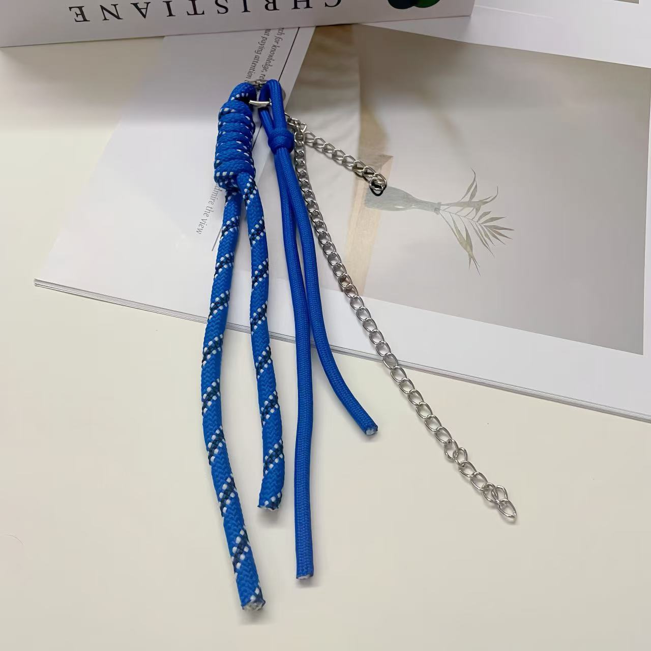 블루 블랙 도트 로프