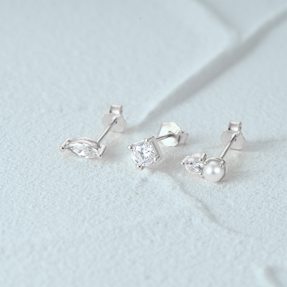 3g Weight Ear Studs Classification 1 Set Quantity Daily Occasion 925 Sterling Silver Material Star, Butterfly Pattern Women's Gender Plating Design Simple Style Style 1 Set 925 Sterling Silver Star Butterfly Ear Studs 45