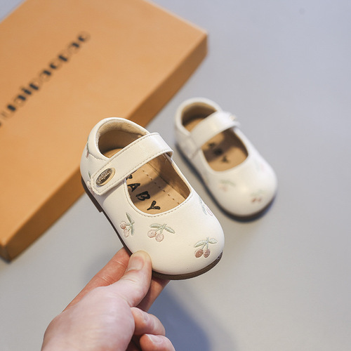 Baby girl shoes spring and autumn style Velcro princess shoes embroidered children's single shoes soft sole baby toddler shoes drop shipping