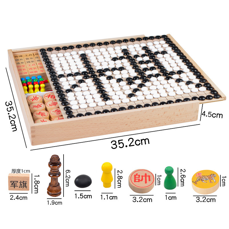 フライングチェス、チェッカー、バックギャモン、子供の知育多機能ゲームチェス、小学生のおもちゃ、新年の贈り物|undefined