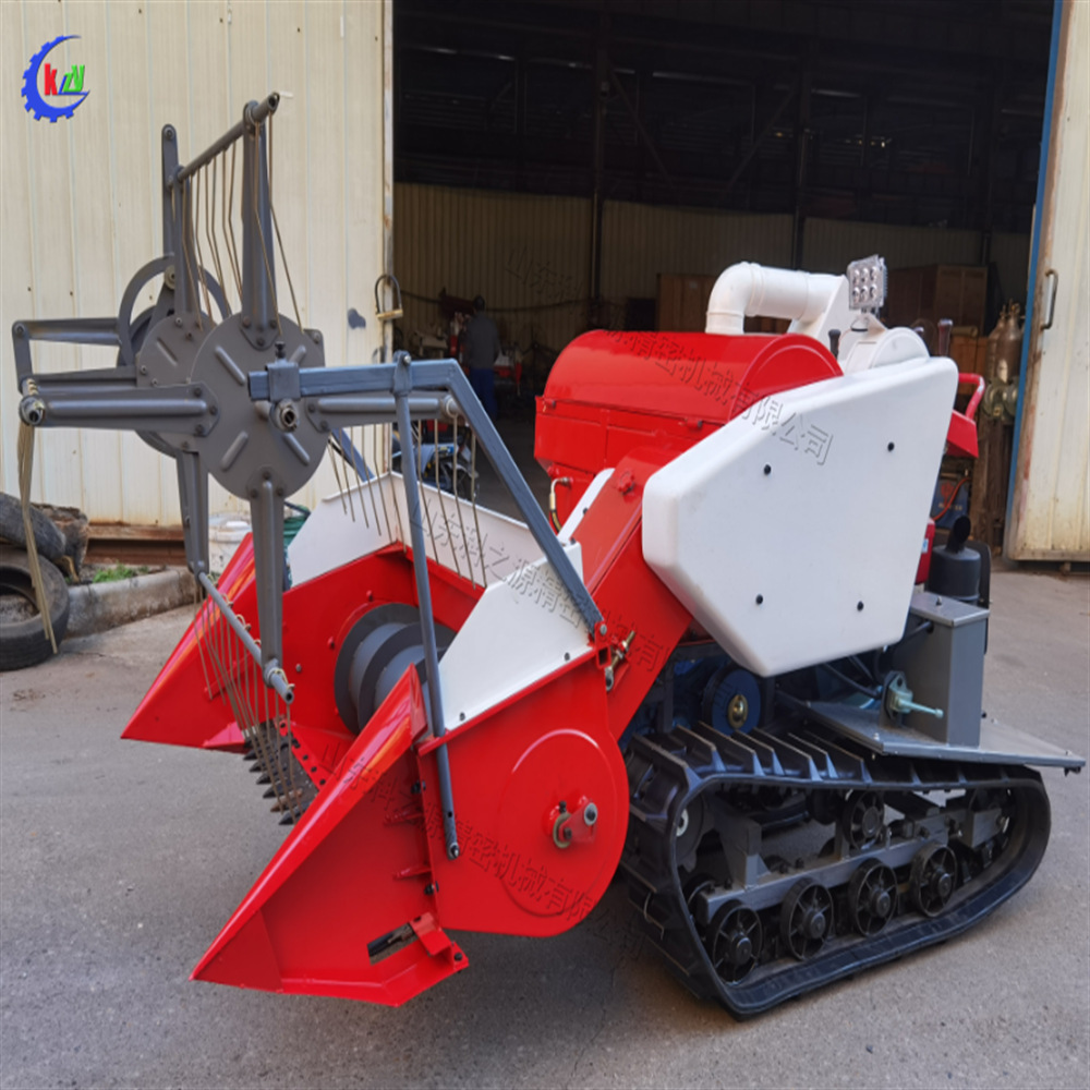 全自动喂入式水稻收获机 履带式稻谷收割机 山区小型联合收割机