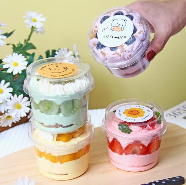 一次性圆形慕斯杯乳酪蛋糕甜品冰淇淋雪糕酸奶奶昔杯透明包装盒子