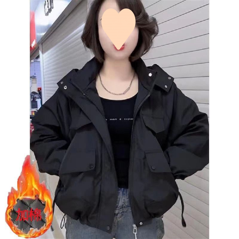 夹棉加厚冲锋衣外套女2024秋冬小个子休闲百搭高级感夹克短外套潮|undefined