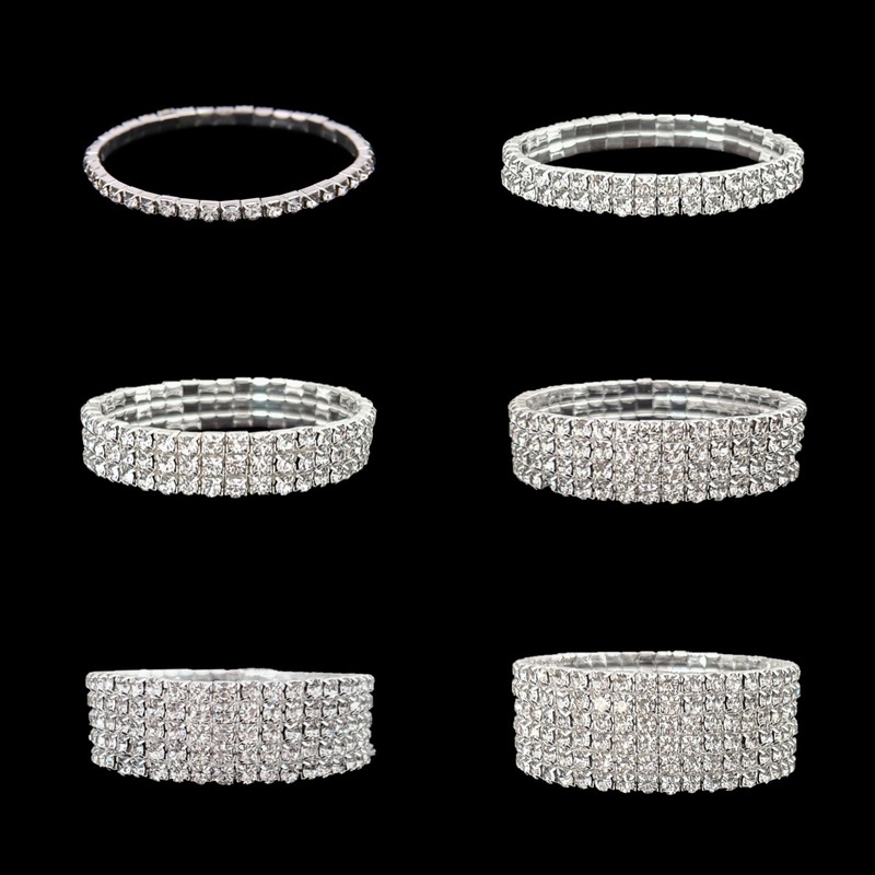 Cross-border new full diamond elastic bracelet women's fashion simple bracelet multi-row optional rhinestone bracelet jewelry wholesale