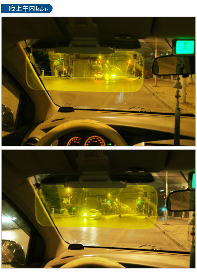 Anti-Glare Mirror for Cars, Day and Night Use, Car Sun Visor Night Vision Goggles, Anti-Dazzle and Anti-Glare for Drivers