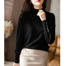 原单外贸剪标样衣撒回捡漏商场同款毛衣气质百搭灯笼袖打底针织衫