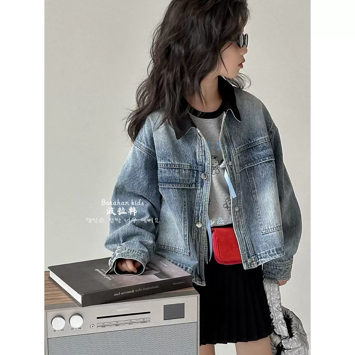 韩系女童牛仔外套秋季2025新款韩系童装女孩洋气夹克衫儿童衣服
