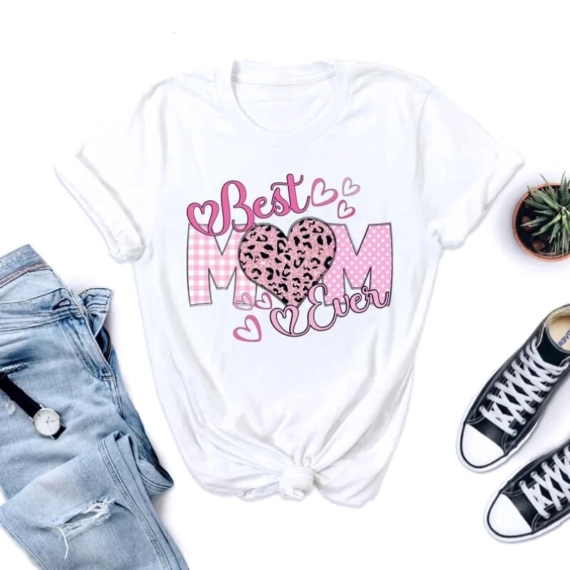Good Mom Shirt Happy Mother's Day Gift T-Shirt Women's Graphic T-Shirt Casual Retro Summer Top Short Sleeve
