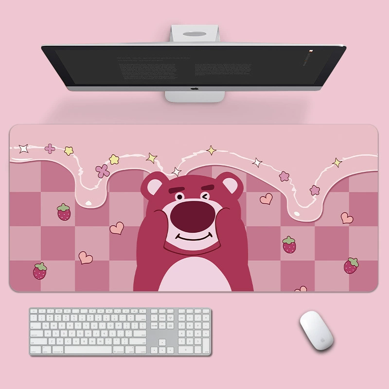 Столовый коврик для мыши — Cartoon Strawberry & Teaching Mouse, большой коврик для клавиатуры, 800×300/900×400 мм