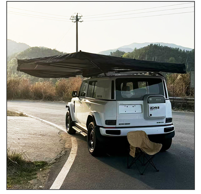 270-Degree Car Side Fan-Shaped Canopy Car Side Tent Canopy Outdoor Camping Equipment Sunshade Rain Shelter Sunshade Awning