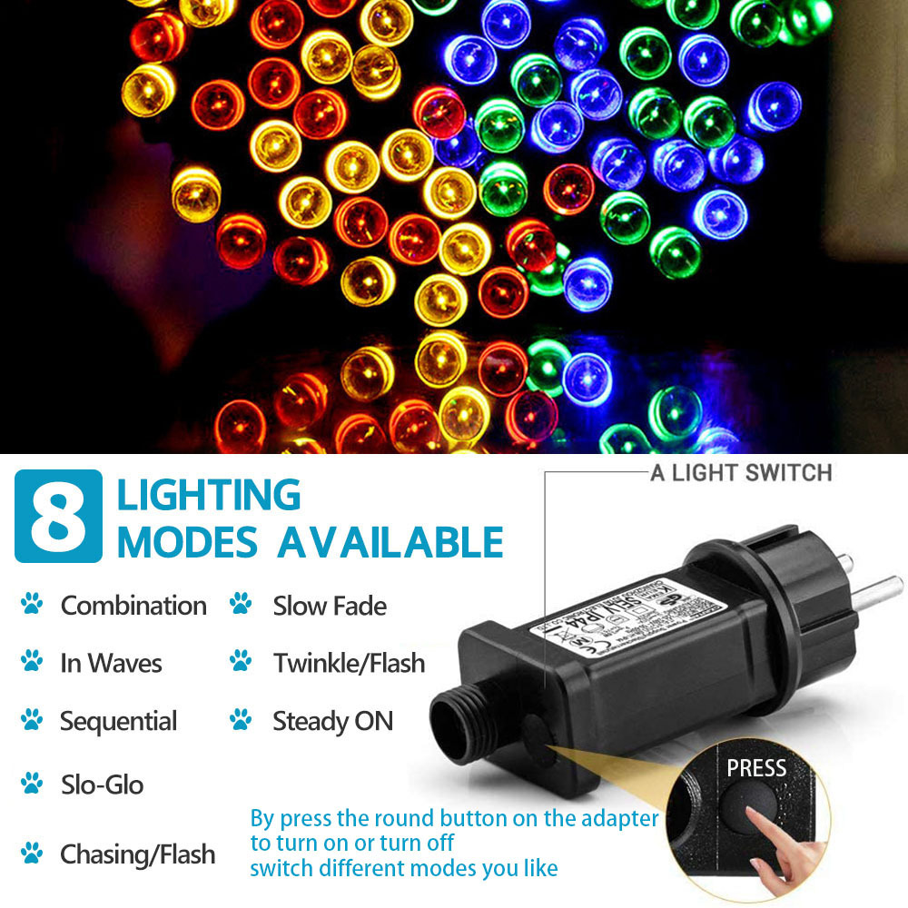 Línea verde oscura de control remoto de hielo LED lámpara de cadena 100M se puede conectar con lámpara de cadena de luz de Navidad estrella de cielo