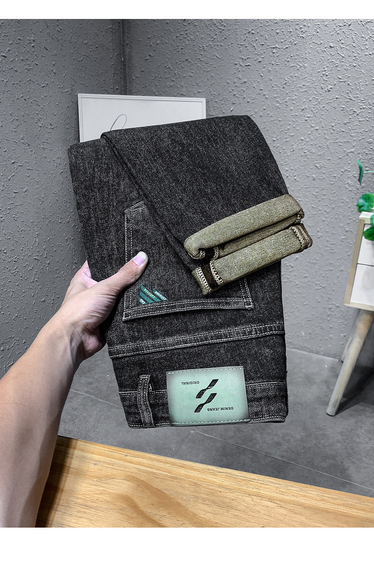 Jeans heren lente en herfst slim fit merkkwaliteit live-uitzending casual broek trend_voghion.com