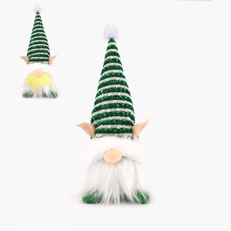 2026 クロスボーダー新しいクリスマス顔のない人形装飾スパンコール帽子発光装飾品かわいいノームルドルフ|undefined