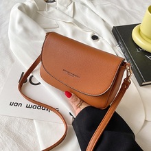 2025韩版荔枝纹仿皮手提小包包2022新款纯色简约休闲单肩斜挎手拿