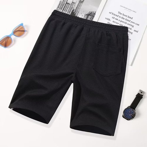 Waffle shorts men's summer trendy brand loose large size casual mid-length pants American-style high street basketball sports five-inch shorts
