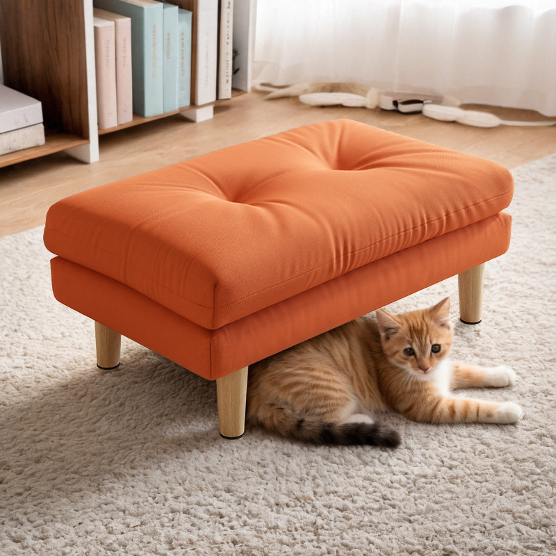 Taburetes de sofá de madera sólida pedal de salón pie