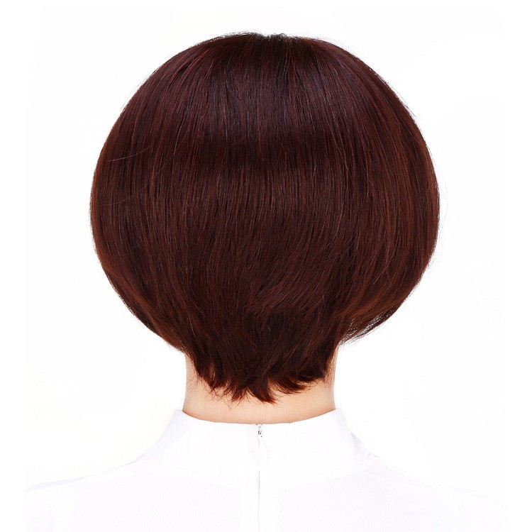 Wig women's fashion oblique bangs shortwave head women's short straight hair full-life wig headgear a generation of hair