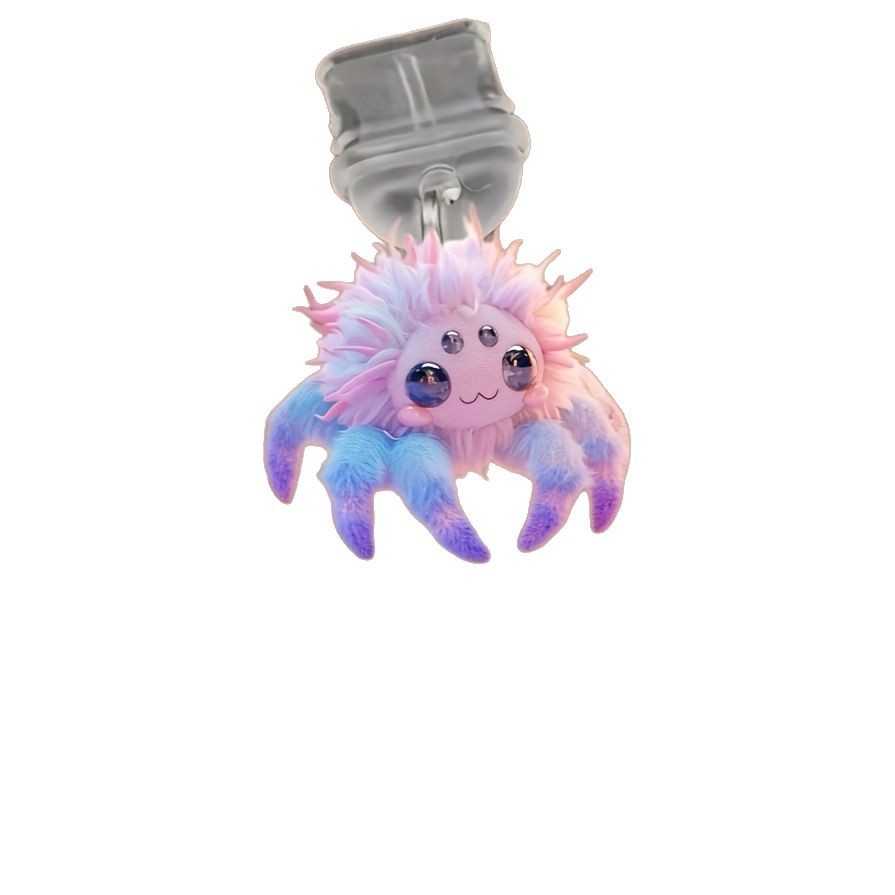 Nuevo acrílico plano transfronterizo hacia el tapón de polvo de araña de peluche para teléfonos móviles