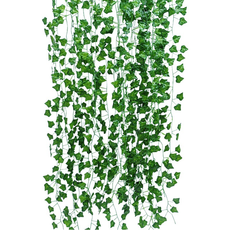 Ratán artificial decoración de techo perenne plástico decoración vid 80 unidades de patata dulce rábano verde uva hoja de tubo de bobinado
