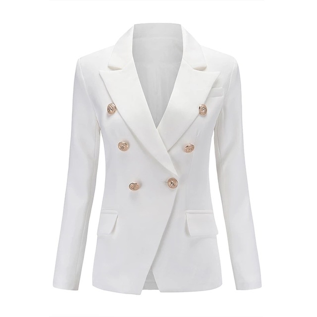Saco de Traje Slim Fit con Doble Botonadura para Mujer, Mezcla de Fibra Química, para Oficina image 8