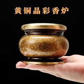 加厚香炉家用插香炉熏香炉供佛黄铜线香香炉焚香炉佛堂烧香供香炉