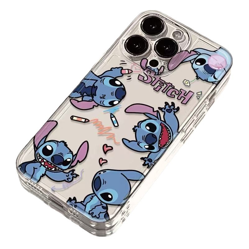 Happy Blue Apto iphone16promax funda para teléfono móvil transparente Apple 15 anti-caída 14pro Europa y América 13/12