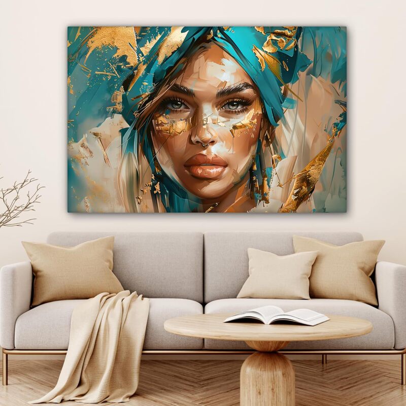 Popular Foreign Trade Item: Modern Art Portrait of a Woman, Canvas Painting, Wall Art, High-Definition Spray Painting, Decorative Painting Print