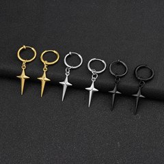 イヤリングアマゾン欧米新型チタン鋼円形耳ボタン韓国版ファッション個性高級ペンダント小衆イヤリング
