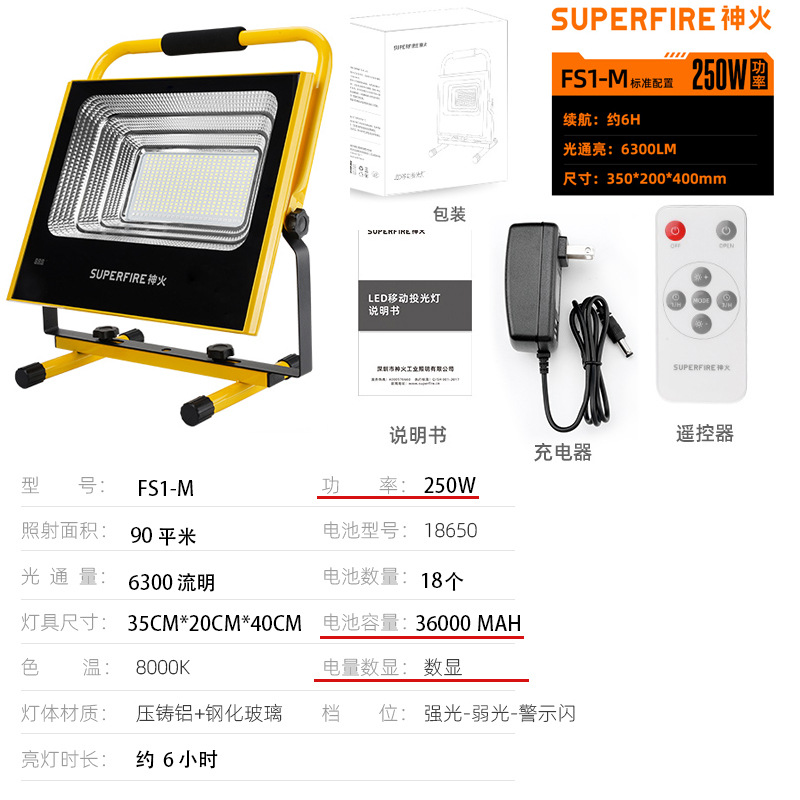 Fs1-m (250w/power digital display/36000mah