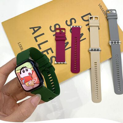 适用苹果手表6代applewatch7表带iwatch5硅胶表带新款小众