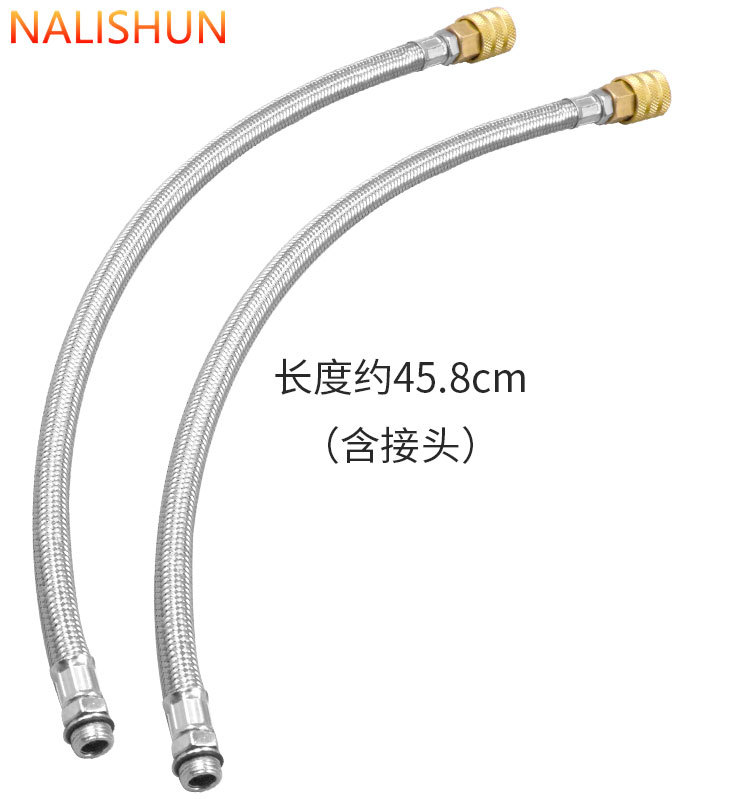 Car Air Pump Extension Tube Tire Pressure Gauge M10 Threaded Inflation Tube Tire Inflation Nozzle Stainless Steel Pressure-Resistant Air Pipe