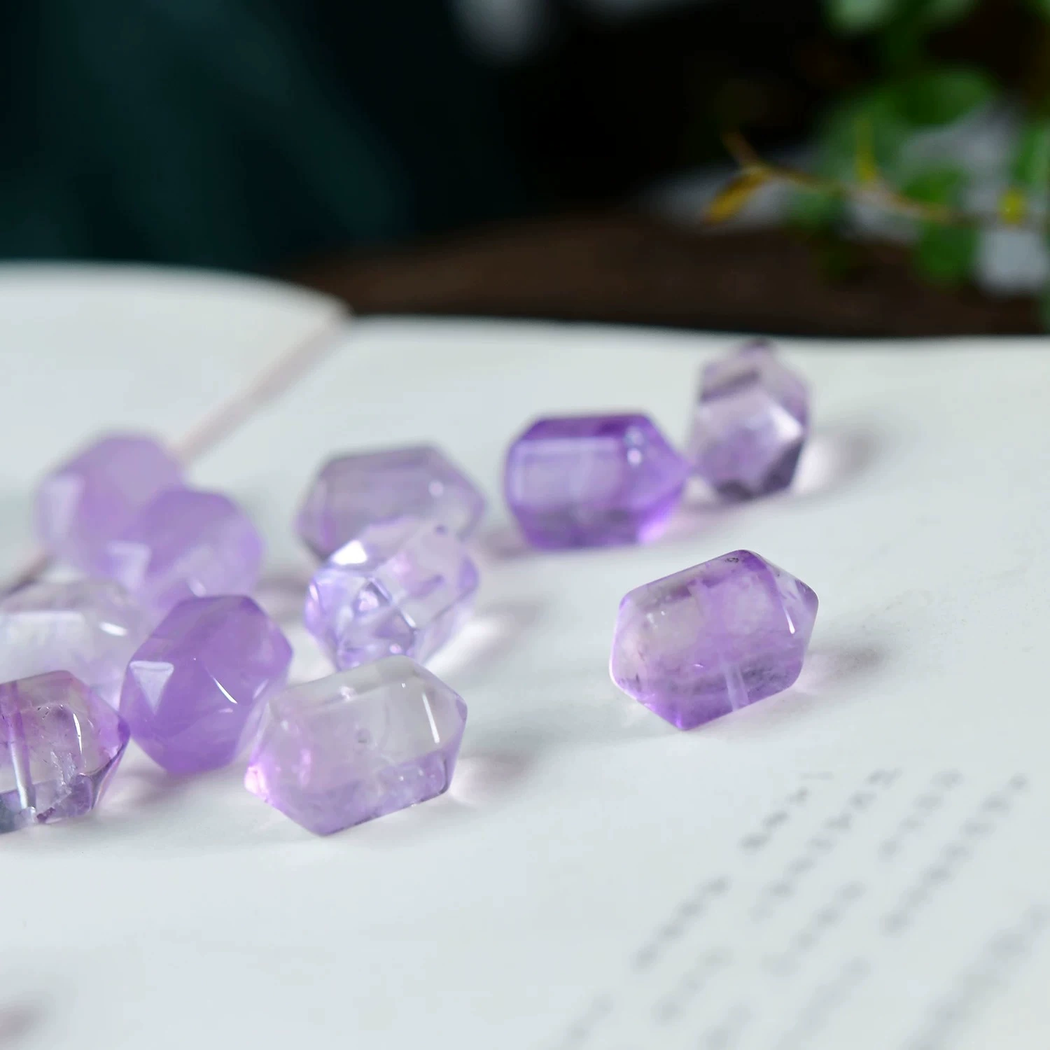 Natural Duo Bao Crystal Двойная скорость кристалл двойной кристалл двойной однопроходный DIY аксессуар Жёлтый кристалл двойной колонны Белый кристалл двойной однопроходный