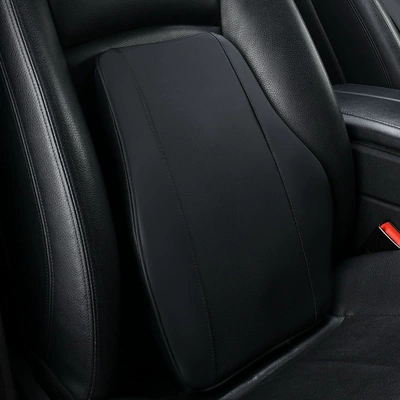 Headrest — Car Memory Foam Neck Pillow - leather-lumbar-support-classic-black