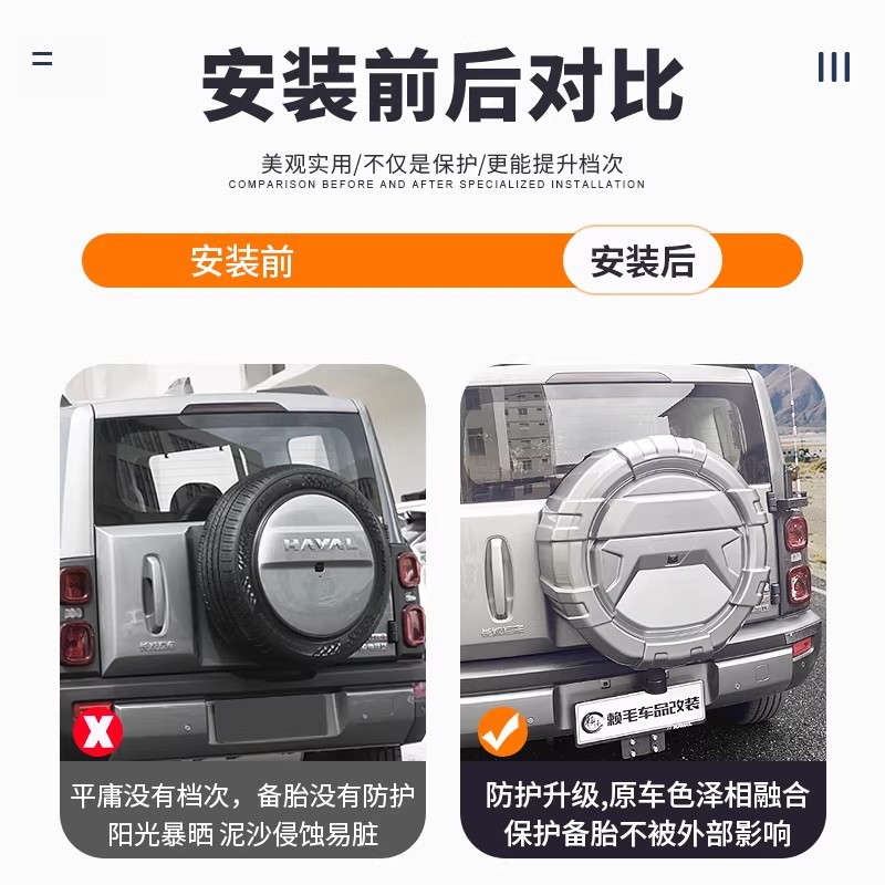 Raptor/Raptor Plus Mecha-Style Spare Tire Cover, Fuel Version, Full-Cover Spare Tire Shell, Modified Exterior Tire Cover