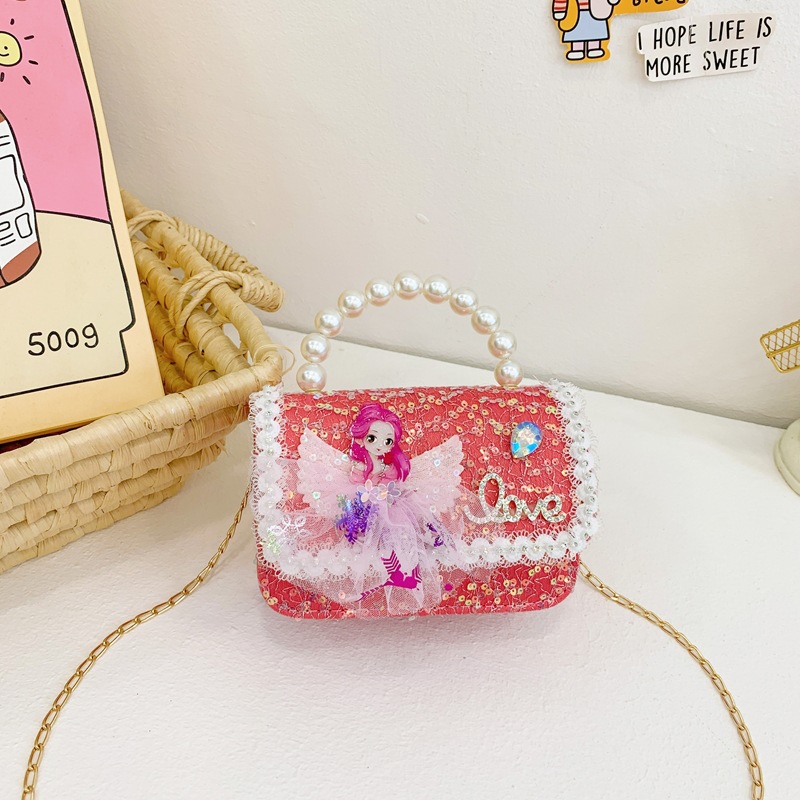 Bolsos para niños accesorios de perlas bolsos de hombro para niñas bolsos de mochila para niños bolsos accesorios para bebés rojos bolsos de cambio
