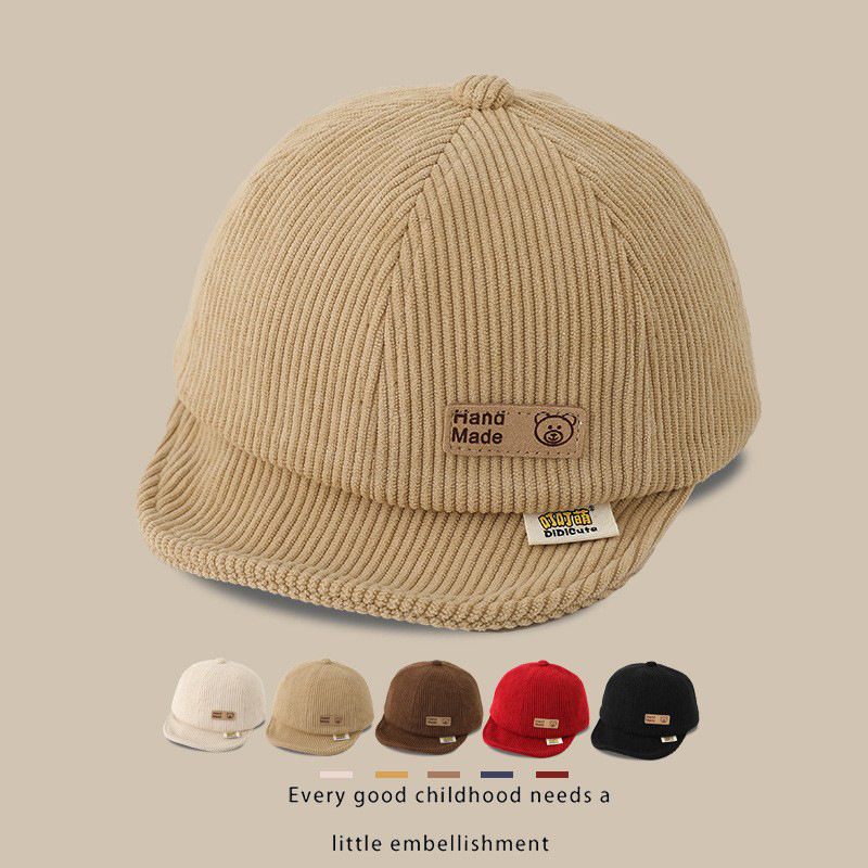 Sombrero de bebé otoño y invierno ajustable para niños y niñas adorable gorra de béisbol de invierno gorra de borde suave