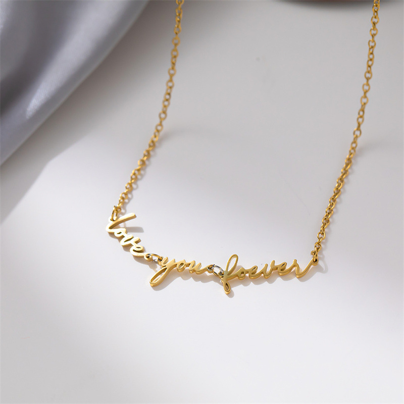 Mama Simple Style Letter Titanium Steel Plating Necklace display picture 2