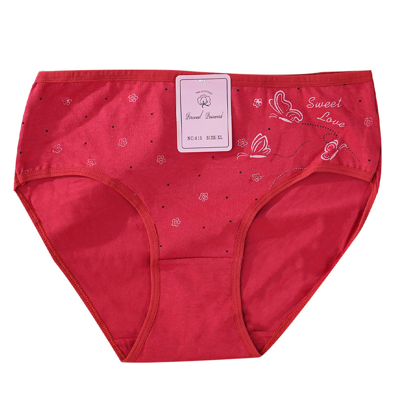 Nuevos calzoncillos impresos de tamaño mediano transpirables de algodón puro para mujeres comercio exterior para pantalones de mamá de Oriente Medio