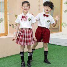 幼儿园服夏装JK制服学院风小学生校服短袖女童套装儿童班服毕业照