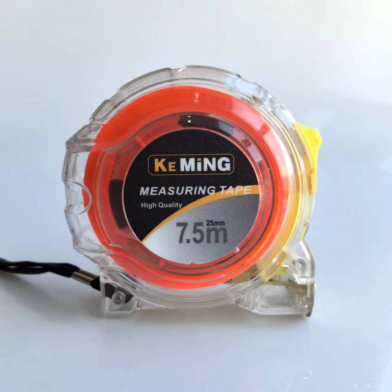 透明卷尺5米珂铭工量具KM--NO69工地家用公英制钢卷5米公英制卷尺