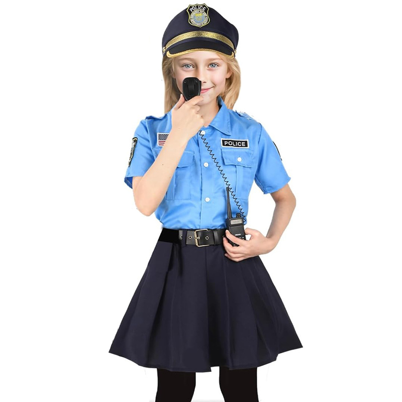 Traje de policía de cosplay para niños de Halloween Traje de Halloween Fiesta de baile Juego de roles Traje de policía para niños