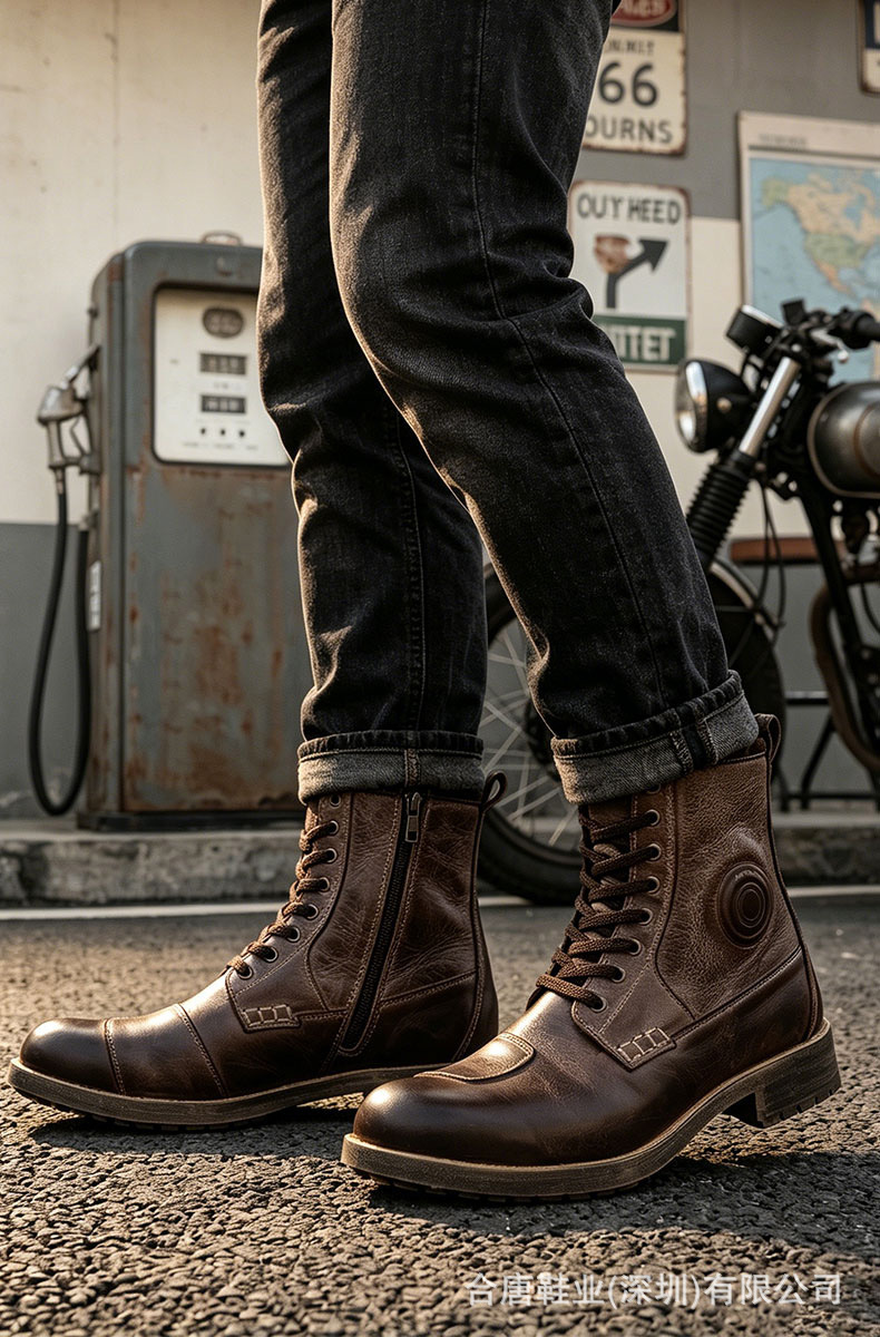 arcx Yakuqi L60900 Motorcycle Retro Riding Boots Non-Slip Road Waterproof Casual Cowhide Boots