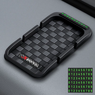 holder parking number plate | Anti-slip mat - black-gray-sports-check-double-card-navigation-pad