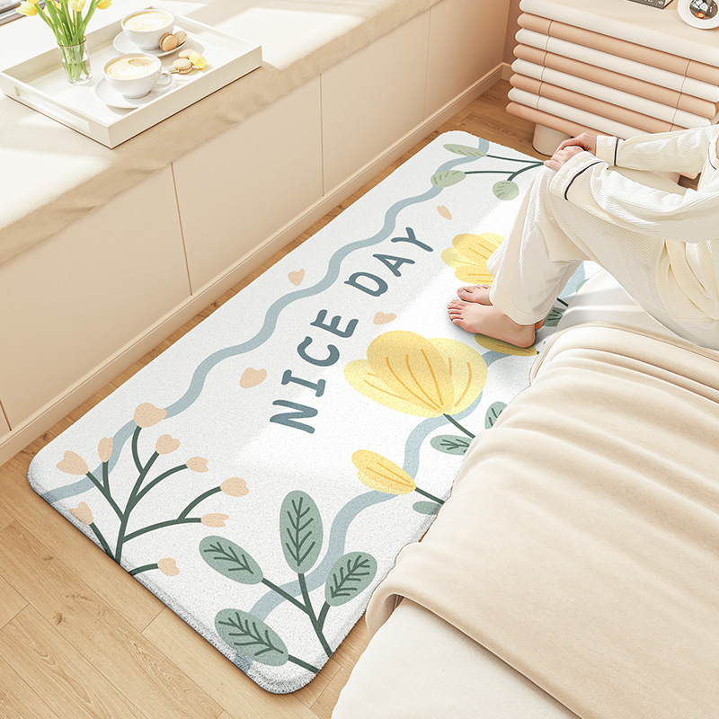 Small fresh bedroom lamb velvet long strip carpet home cartoon room bedside blanket thickened plush bay window mat