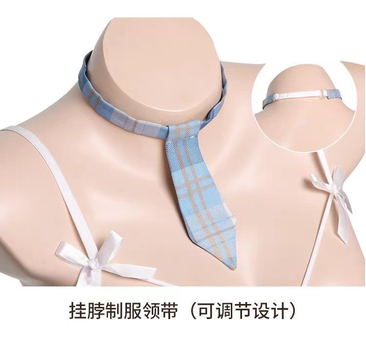 JK Student Uniform Cosplay Set with Pleated Silk-Feel Skirt, Bow Bra and Briefs — detail image 27
