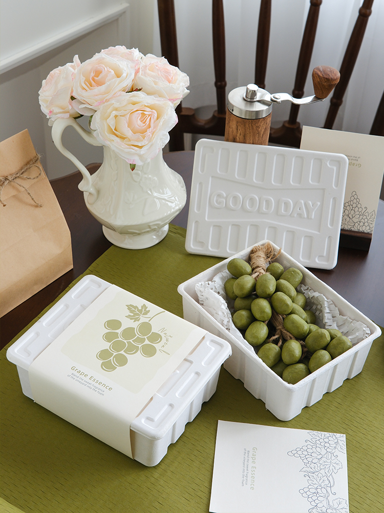 Caja de regalo de pulpa degradable diy mano acompañante regalo de cumpleaños de San Valentín caja de embalaje de regalo de jabón hecha a mano caja de joyas