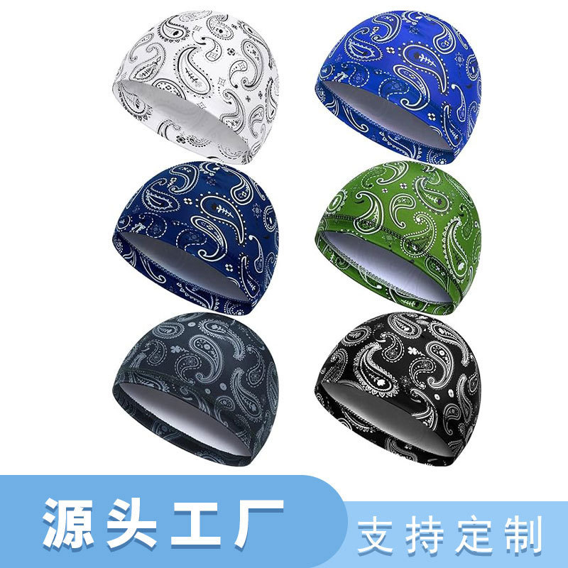 Outdoor Cycling Printed Cap, Breathable, Sweat-Absorbent, Quick-Drying Sports Soft Cap, Motorcycle Construction Site Safety Helmet Lining Cap