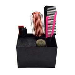 Storage box base wood box, hairbrush razor scissors socket hair styling tools, stylist makeup artist storage box